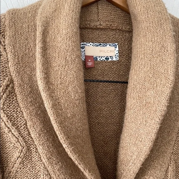 PILCRO Collared Cable-Knit Cardigan Sweater - Picture 9 of 16